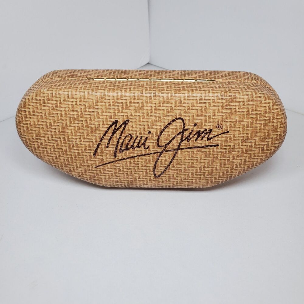 Maui Jim Sunglasses Hard Case CASE ONLY Faux Straw Tropical Vacation Sz Large